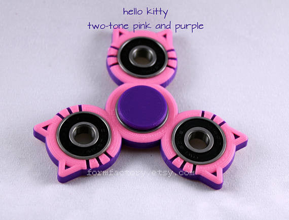 Best Fidget Spinner Toy! Hello Kitty Fidget Toy Spinner Fidget Hand Spinner with Ceramic Bearings. Spinner Fidget Multicolor Pink & Purple