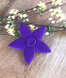 Purple Flower Fidget Spinner Toy 3D Printed w Bearings; EDC Fidget Toy; Desk Toy; Stress Relief; Tri Spinner Hand Spinner