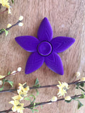 Purple Flower Fidget Spinner Toy 3D Printed w Bearings; EDC Fidget Toy; Desk Toy; Stress Relief; Tri Spinner Hand Spinner