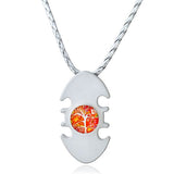 Bat Tree of Life Fidget Spinner Decoration Necklace - Silver