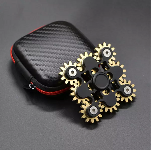 9 Gear Fidget Spinner - Black/Gold