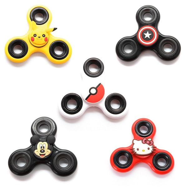 Kids Cartoon Colors Hand Fidget Tri-Spinner